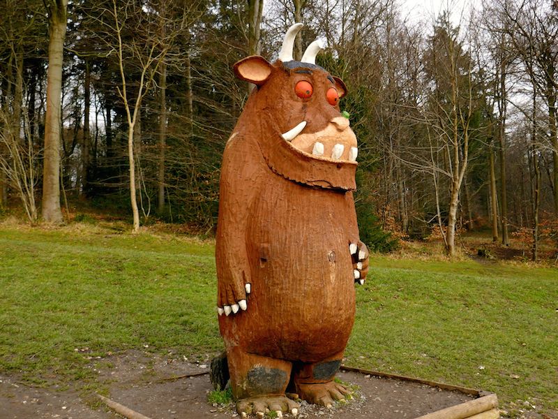 Gruffalo model in woods - Aylesbury car-free adventures