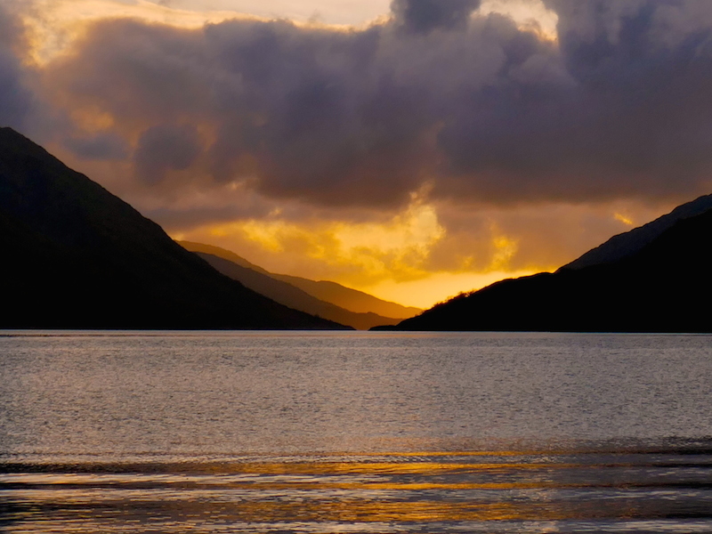 Sunset over lake - Fort William car-free adventures