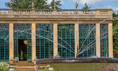 The fountain in front of the Orangery at Belton House, Lincolnshire